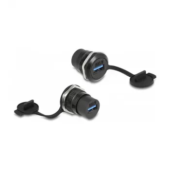 Keystone-Modul DELOCK 86966 — USB 3.2 Gen 1 Typ-A auf Typ-A, schwarz, 32,5 × 23,5 mm