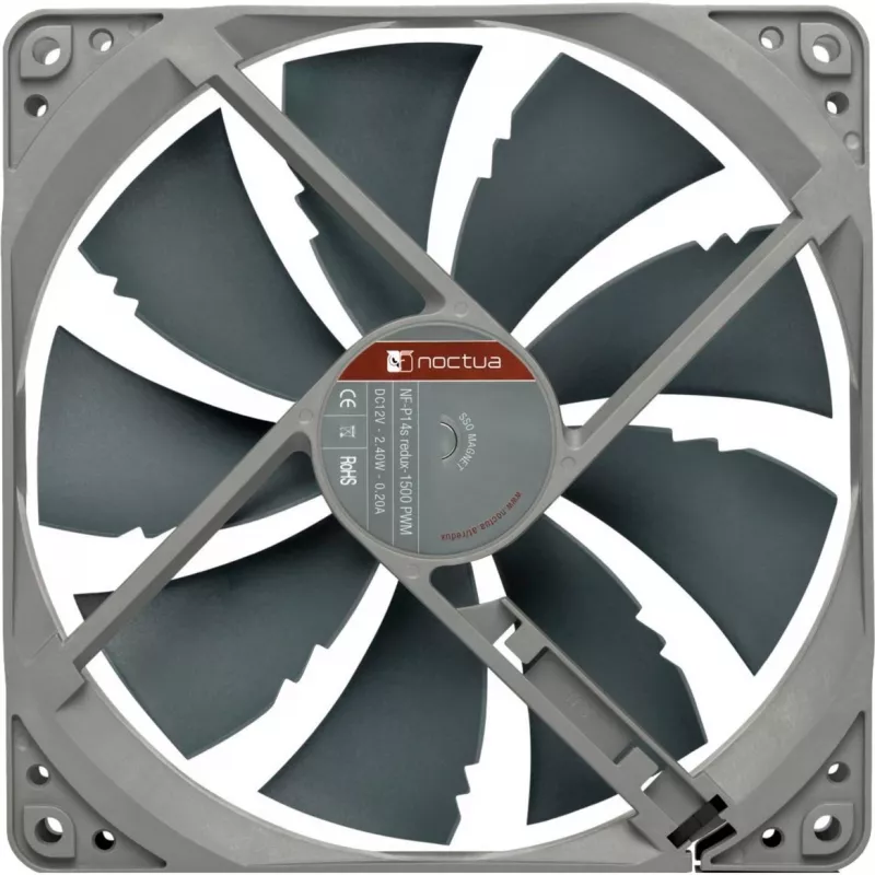 Noctua Lüfter NF-P14S REDUX-1500 PWM 140 mm grau, 12V PWM, 450–1500 RPM, 133,7 m³/h, 25,8 dB