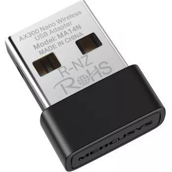 USB-WLAN-Adapter MERCUSYS MA14N — USB Typ A, 2,4 GHz Single-Band, bis zu 287 Mbit/s, Schwarz