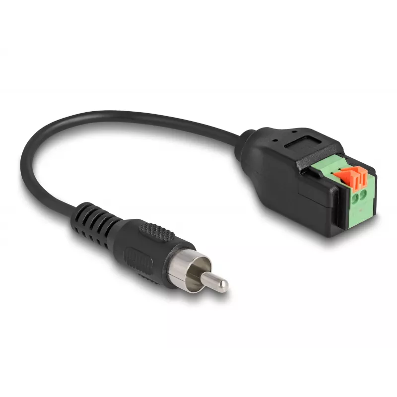 DeLOCK Kabel RCA-Stecker auf Klemmleistenadapter mit Drucktaste 15 cm
