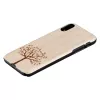 Smartphone-Hülle man and wood für iPhone XR — Apfelbaumholz, schwarze Oberfläche