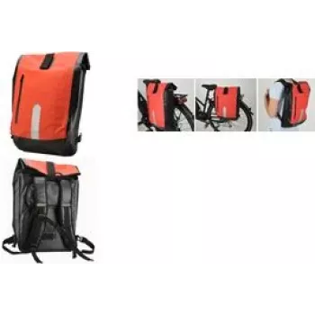 Fahrradtasche FISCHER 86282 wasserdicht rot/schwarz PVC-Polyester, Einzeltasche