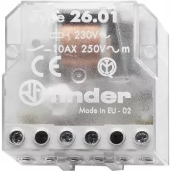 FINDER Stromstoßschalter 230VAC 26.01.8.230.0000 Serie 26 für Unterputzdose 1S 10A 26.01.8.230.0000 (260182300000)