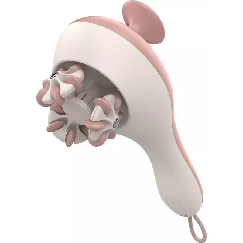 Handrollmassagegerät Medisana AC 950 — kabellos Li‑Ion, 2 Leistungsstufen, ergonomische Griffe, 381 g, roségold/weiß