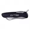 Taschenmesser AZYMUT HK20018 — vollwertiges Multitool, 9 Funktionen, 420J2/3CR13 Edelstahl, geschlossen 11 cm, 146 g, Lederetui, Schlüsselring