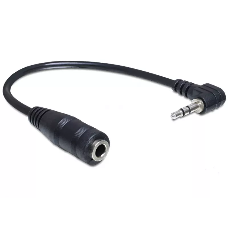 Audiokabel DeLOCK 65397 0,14 m 2,5 mm Stecker auf 3,5 mm Buchse Schwarz