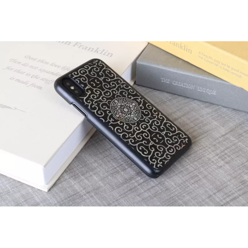 Smartphone-Hülle iKins für iPhone XS / XS S Liana — Schwarz