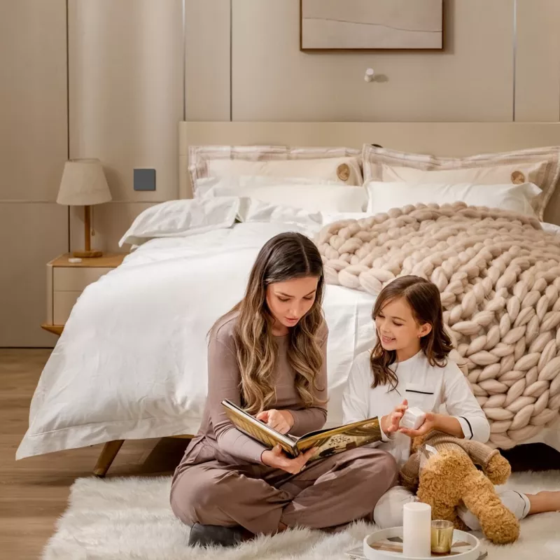 AQARA Smart Wandschalter H1 EU (Ohne Neutralleiter, Einfachwippe) (WS-EUK01-G), Grau - Zigbee Wandschalter mit Relais