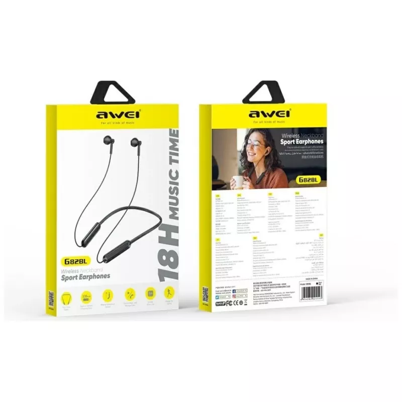 Awei Bluetooth Kopfhörer G82BL Sport – kabelloses Ohrhaken-Design, Bluetooth Konnektivität