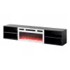 RTV-Schrank POLO 180x33x39 schwarz + Kamin weiß