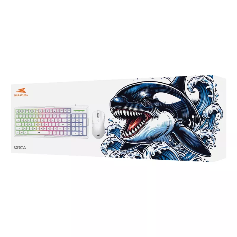 Tastatur-Maus-Kombo Baracuda BGC-012 Orca White – weißes Tastatur- und Maus-Set