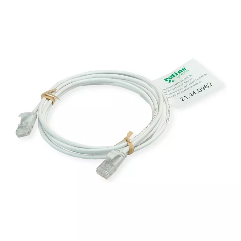 ROLINE GREEN UTP Patchkabel Cat.6A (Klasse EA), LSOH, schlank, Blau, 0,15 m