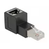 DeLOCK RJ45-Stecker auf RJ45-Buchse Adapter Kat.6A 90°-gewinkelt (nach oben) Schwarz