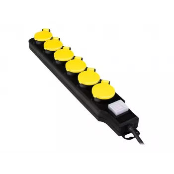 Power Extension LogiLink LPS256 1.5m 6 AC Outlets Outdoor Schwarz Gelb