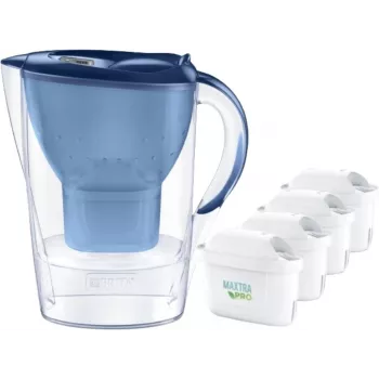 Wasserfilterkanne BRITA Marella XL, Tischfilter mit MAXTRA Kartuschen, 3,5 l Tank, 2 l Filterkapazität, blau