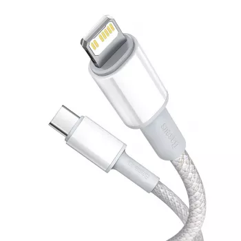 USB-C auf Lightning Baseus High Density Geflechtkabel, 20W, PD, 2m (weiß)