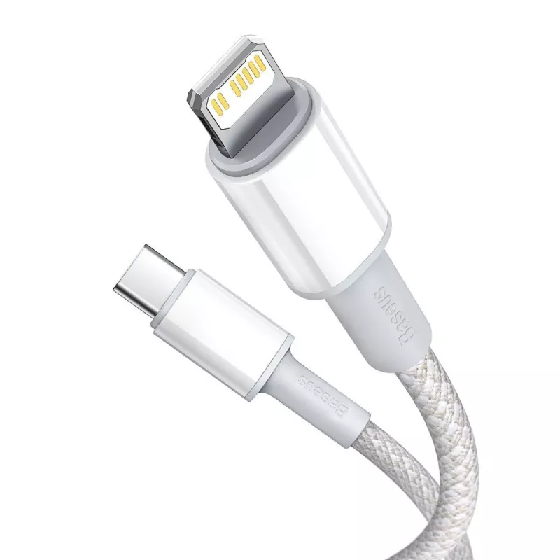 USB-C auf Lightning Baseus High Density Geflechtkabel, 20W, PD, 2m (weiß)