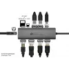 Alcasa HUB-C001A Interface-Hub USB Typ-C 5000 Mbit/s Anthrazit