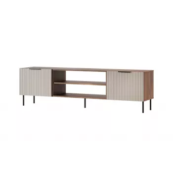 TV-Schrank Cama ALMERA 180,5×42×52,5 cm Nussbaum/Cashmere – Spanplattenoberfläche, Nussbaum-Rahmen