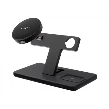 Fixed | MagPowerstation 3-in-1 kabellose Ladestation mit MagSafe-Halterung | FIXMPOS-BK | Schwarz