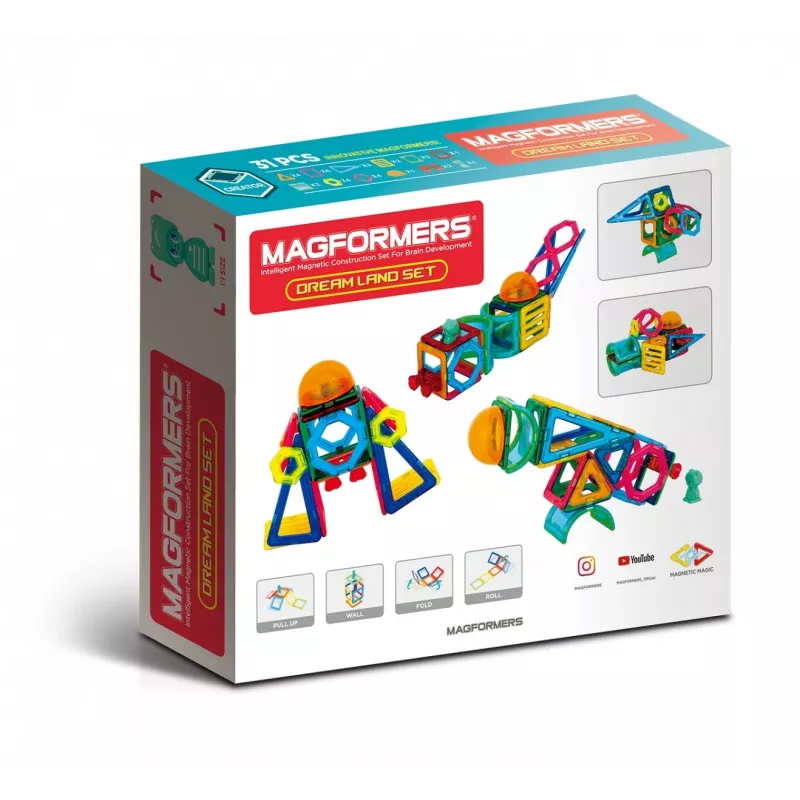 MAGFORMERS Magnetic Blocks Drea Land — 31-teiliges magnetisches Konstruktionsset für kreatives Spiel