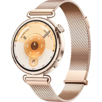 Smartwatch HUAWEI WATCH GT6 1,32 Zoll AMOLED, 41 mm, Edelstahl, Gold, Milanese-Armband, IP69, 14-Tage-Batterie