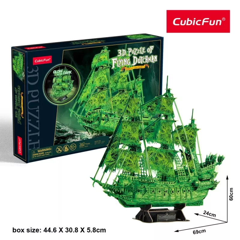 3D-Puzzle-Modell Fliegender Holländer, das im Dunkeln leuchtet, cubicfun 306-T4041H