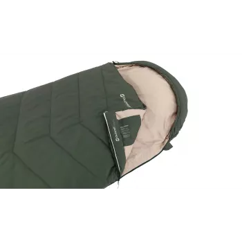 Halbrechteckiger Schlafsack Outwell Caldera Lux — Polyester, 800 mm breit, 2200 mm lang, maximale Körpergröße 190 cm, Grün