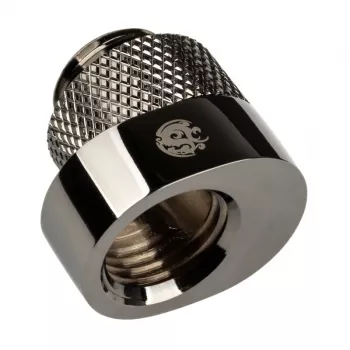 BitsPower X-Cross Adapter G1/4 Zoll Außengewinde auf G1/4 Zoll Innengewinde, 5 mm Versatz, glänzend schwarz