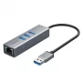 USB 3.0-Adapter extra digital CA913374 — 3-fach-USB-zu-RJ45-Hub, 0,15 m Kabel