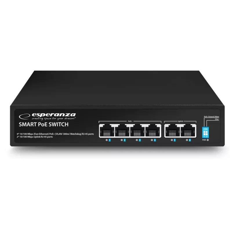 Esperanza ENS105 6-Port-PoE-Switch 10/100 60W