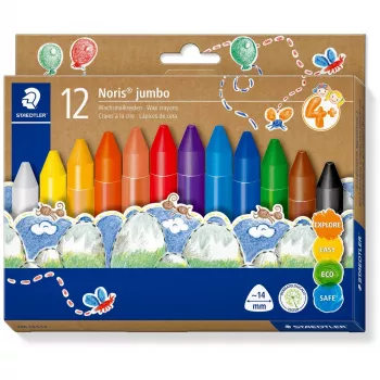 Wachsmalstifte Staedtler Noris Jumbo — 12 Farben, ungiftig, Jumbo-Größe