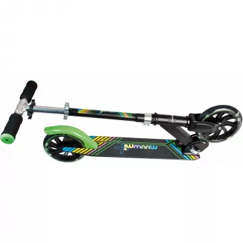 Kick scooter Muuwmi Aluminium NEON 180 mm mit Lichtern – Aluminiumdeck, 180 mm Räder, integrierte LED-Lichter