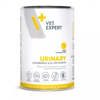 Nassfutter für Hunde VETEXPERT Urinary Huhn 400 g — veterinärmedizinisches Nassfutter zur Unterstützung der Harnwege, ausgewachsene Hunde, Feuchtigkeit 80%