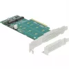 DeLOCK PCI Express x8 Karte auf 2 x interne NVMe M.2 Key M Bifurkation Low-Profile-Formfaktor