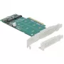 DeLOCK PCI Express x8 Karte auf 2 x interne NVMe M.2 Key M Bifurkation Low-Profile-Formfaktor