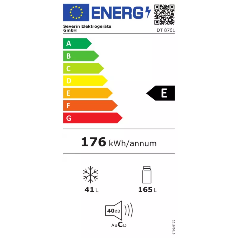 Severin DT 8761 Kühl-Gefrierkombination 206 L