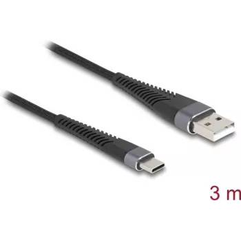 DeLOCK USB-Kabel USB 2.0 3m USB A USB C Schwarz 81123