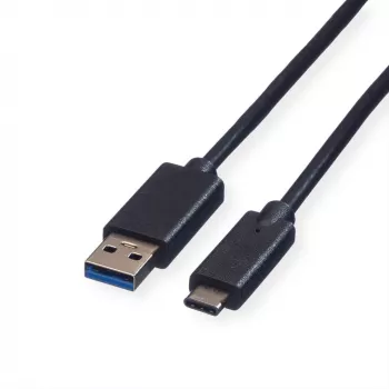 ROLINE - USB-Kabel - USB Typ C (M) - 9-polig USB Typ A (M) - 1 m (USB 3.1) - vergossen - Schwarz (11.02.9011)