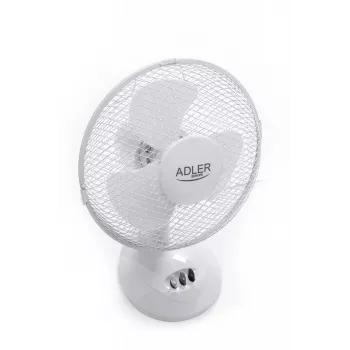Adler | AD 7302 | Tischventilator | Weiß | Durchmesser 23 cm | Anzahl Geschwindigkeiten 2 | Oszillation | 60 W | Nein