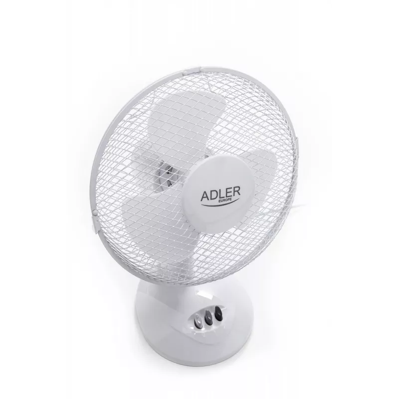 Adler | AD 7302 | Tischventilator | Weiß | Durchmesser 23 cm | Anzahl Geschwindigkeiten 2 | Oszillation | 60 W | Nein