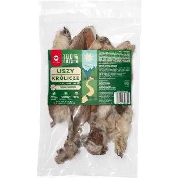 Hundesnacks MACED Kaninchenohren mit Haar, 10er-Pack – natürlicher Kausnack für Hunde, ausgewachsen, Zahnpflege