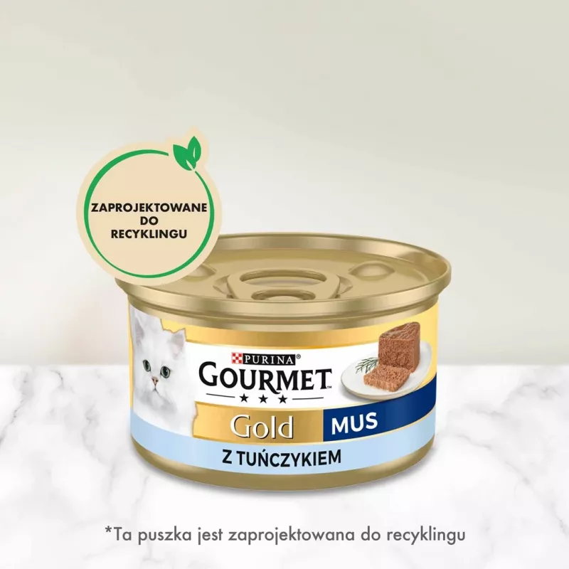 Nassfutter für Katzen Purina GOURMET Gold Adult Thunfisch 85 g Dose, Protein 10,5 %, Fett 7 %, Feuchtigkeit 77,5 %