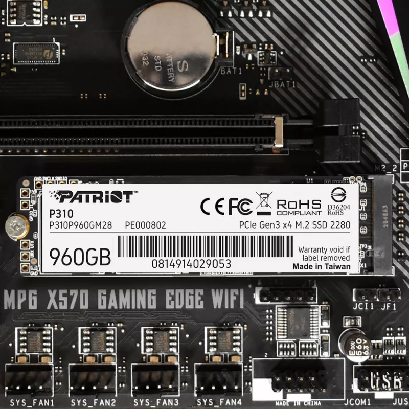 SSD-Laufwerk Patriot Memory 960 GB M.2 PCI Express 4.0 NVMe P310P960GM28