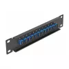 Fiber Optic Patch Panel DeLOCK 10 Zoll 12 Port SC Simplex blau 1U schwarz