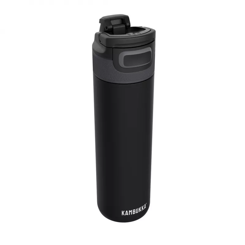 Isolierflasche Kambukka ELTON 600 ml — Schwarz, doppelwandiger Edelstahl, vakuumisoliert, auslaufsicher