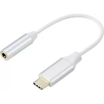 Renkforce RF-6056890 USB-C® / Klinkenadapter [1x USB-C® - 1x Audio, Stereo (3,5 mm Klinke)] Weiß Aluminium-Stecker 0,1 m (RF-6056890)