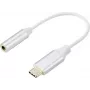 Renkforce RF-6056890 USB-C® / Klinkenadapter [1x USB-C® - 1x Audio, Stereo (3,5 mm Klinke)] Weiß Aluminium-Stecker 0,1 m (RF-6056890)