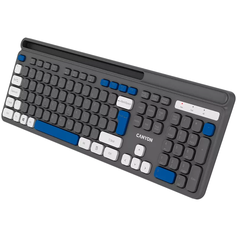 Kabellose Tastatur CANYON HKB-W03 Grau – kompaktes Design, AAA-batteriebetrieben, Modell CNS-HKBW03DG