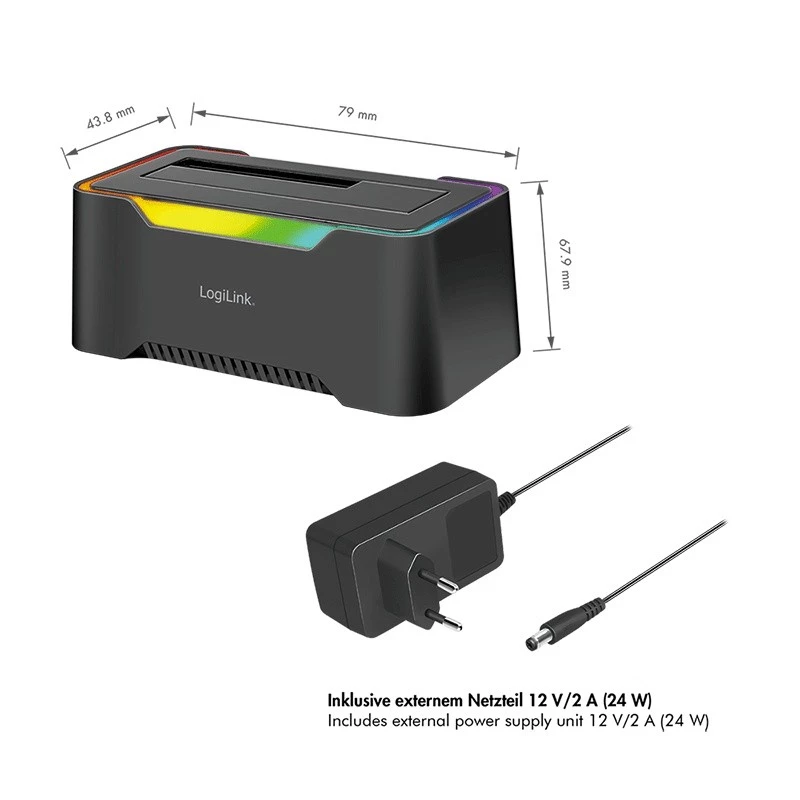 LogiLink HDD Dockingstation LogiLink Quickport USB 3.2 1-Port für 2,5/3,5 SATA (QP0035)